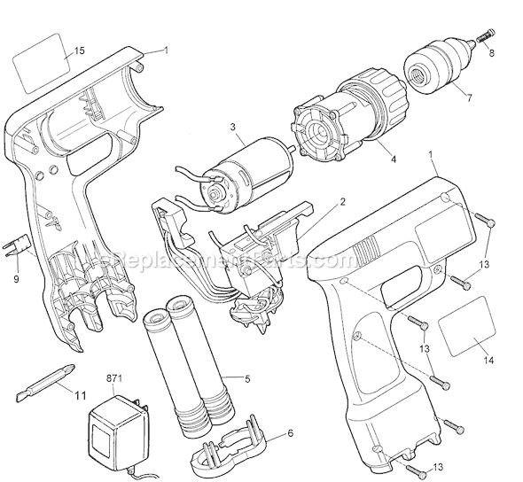 Page A Diagram and Parts List for VP860T Type 1 Black and Decker Electric Drill